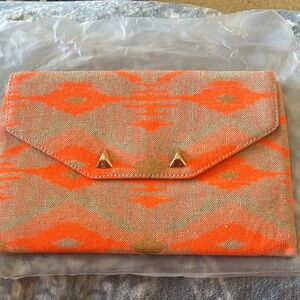 Stella & Dot Orange and Gray Clutch